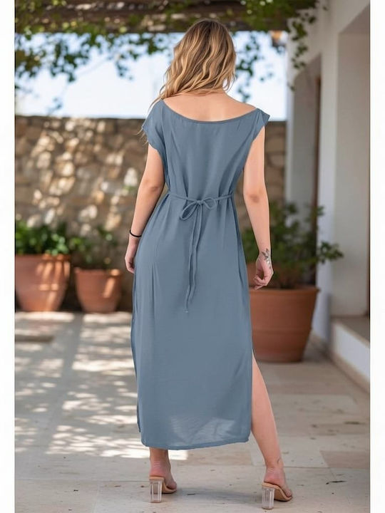 Καλοκαιρινό Midi Φόρεμα Μπλε