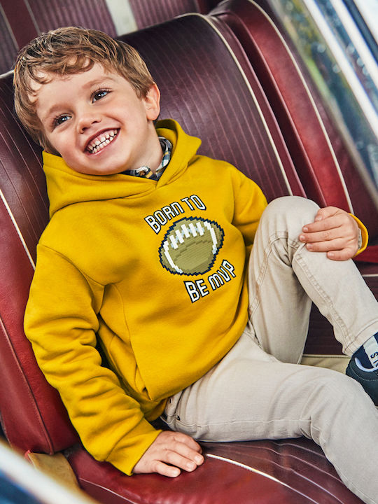 Kids Sweatshirt with Hood and Pockets Yellow