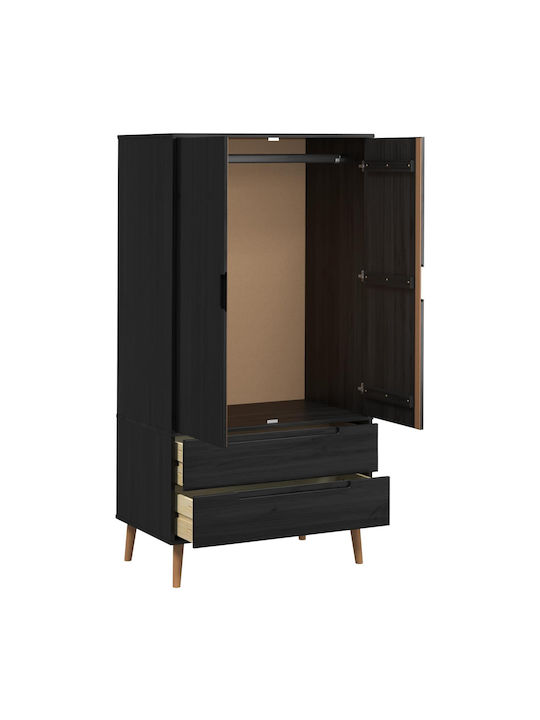 Dulap cu ușă dublă Negru 90x55x175cm