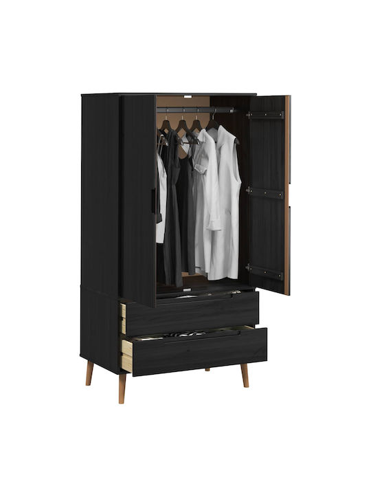 Dulap cu ușă dublă Negru 90x55x175cm