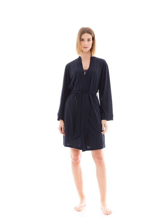 Pink Label Χειμερινή Γυναικεία Ρόμπα με Νυχτικό Beige