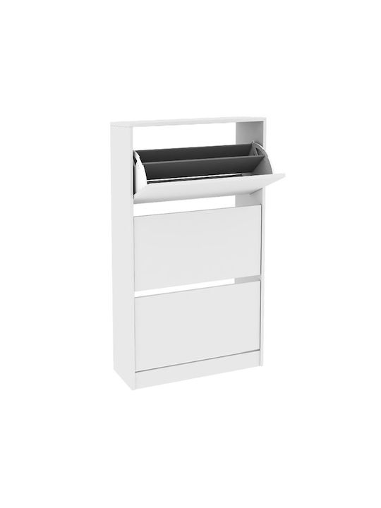 Suport pentru pantofi Flat Duo cu 3 Rafturi Alb L73xW26xH119cm