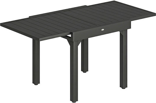 Ausziehbarer Gartentisch 160x80 Schwarz