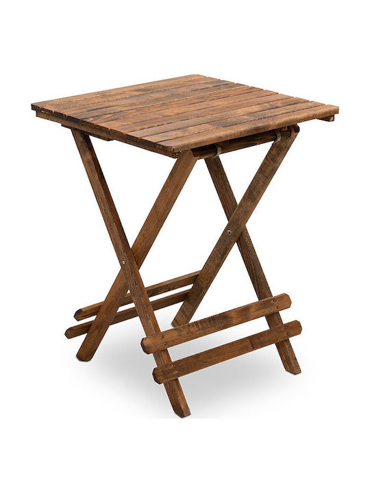 Queen Outdoor Dinner Foldable Wood Table Natural 60x60x75cm