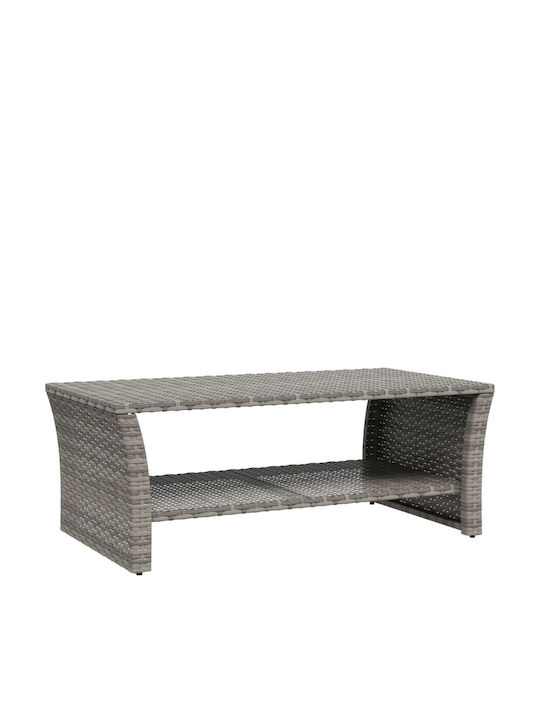 Sitting Room Outdoor Rattan Table Gray 100x50x40cm