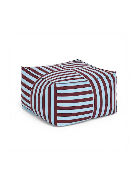 Πουφ Σκαμπό Burgundy Blue Stripes