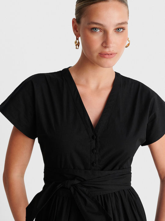 Sommer Maxi Damenkleid Schwarz