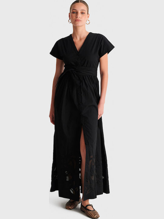 Sommer Maxi Damenkleid Schwarz