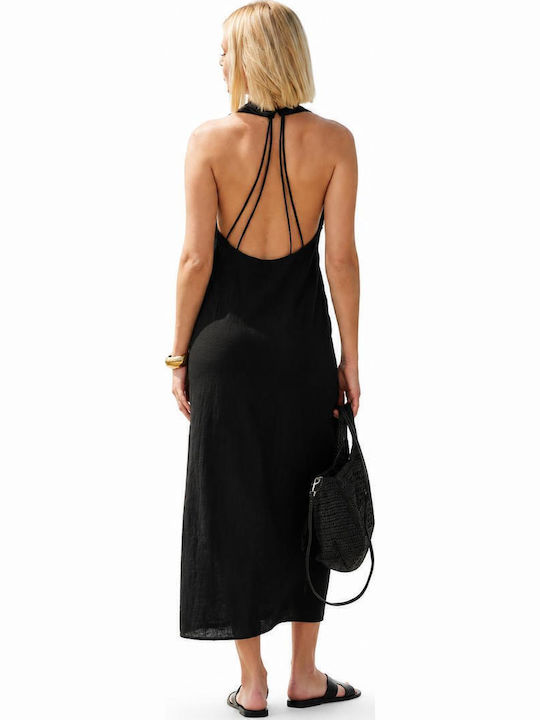 Summer Wrap Black Dress