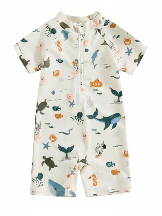 Queen Mother Kinder Badebekleidung Einteilig mit Schirm Sea Animals