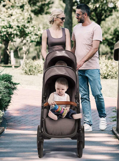 BabyGo Duo Ρυθμιζόμενο Καρότσι για Δίδυμα Kατάλληλο για Nεογέννητο Καφέ 7803