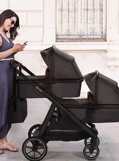 BabyGo Duo Ρυθμιζόμενο Καρότσι για Δίδυμα Kατάλληλο για Nεογέννητο Καφέ 7803