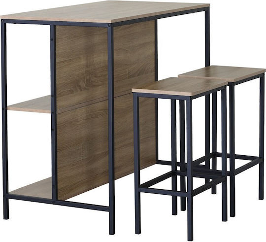 Bailon Bar Eiche Schwarz 100x60x95cm 085-000026