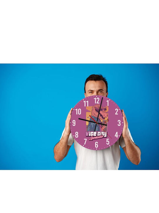 Koupakoupa Παιδικό Ρολόι Τοίχου Vice City Leonida Ξύλινο 30εκ.