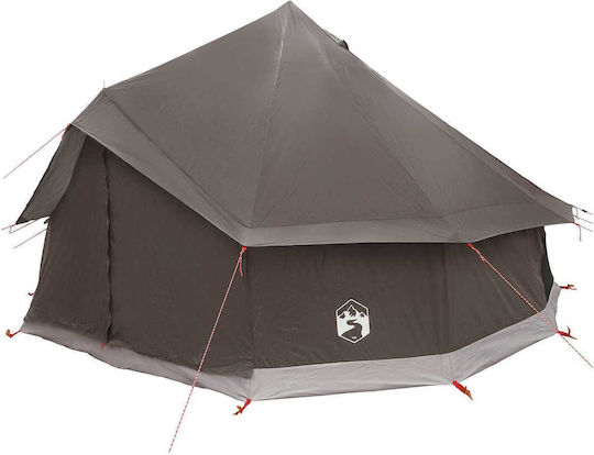 vidaXL Campingzelt Teepee Grau 4 Jahreszeiten 400x400x250cm