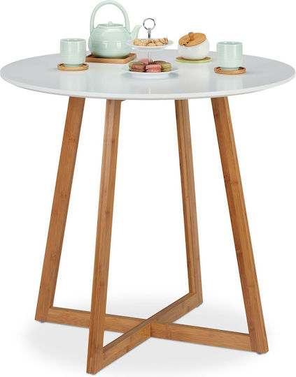 Rotund Alb 80x80 cm