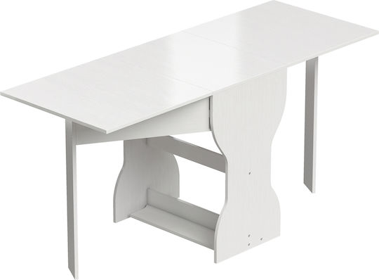Ausziehbarer Klappbarer Weißer Speisetisch 160x60x75cm