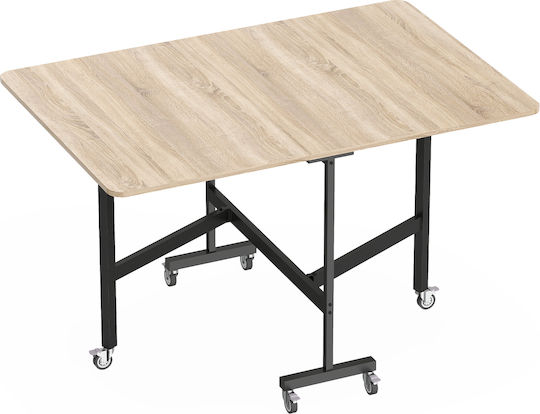 HomCom Ausziehbarer Klappbarer Esstisch aus Eiche 120x80x73cm