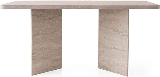 Loft Tisch Speisesaal Holz Travertine Beige 180x90x77cm