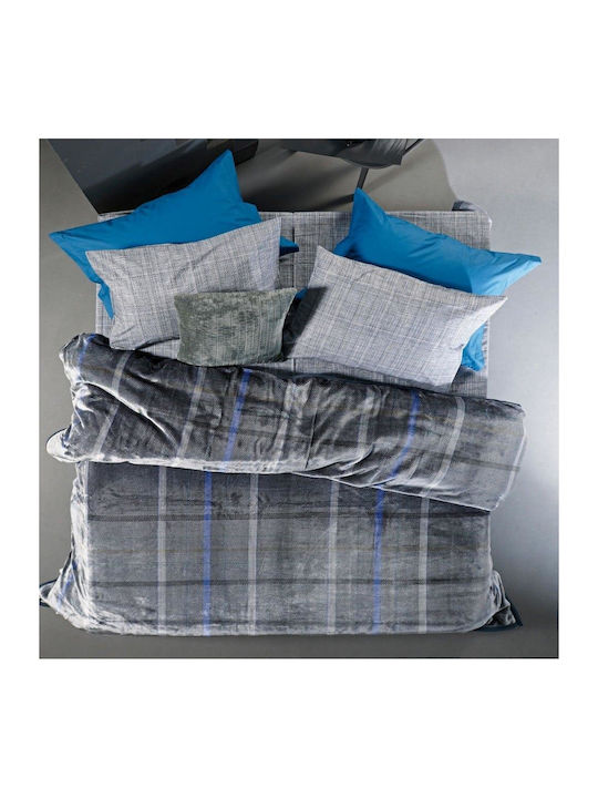 Kentia Maren Velvet Blanket Single 160x240cm Gray