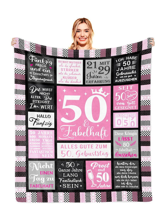 50th Geburtstag Decke Moni 150x130cm Lila
