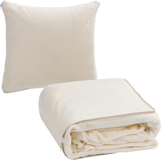 Homelevel Fleece-Decke mit Ärmeln 200x150cm Ecru