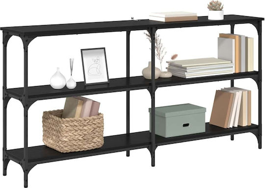 Console Table of Wood & Metal Black Beech L150xW29xH75cm
