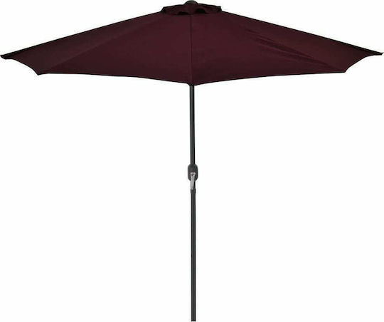 Aluminum Garden & Terrace Parasol with Burgundy Ventilation Opening