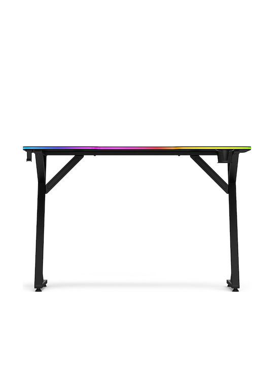 Γραφείο Gaming Volt Ξύλινο Μαύρο με LED 120x60εκ.