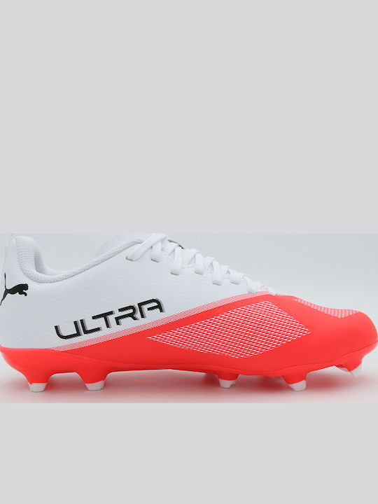 7 Play FG/AG Kids Soccer Cleats With Molded Studs White