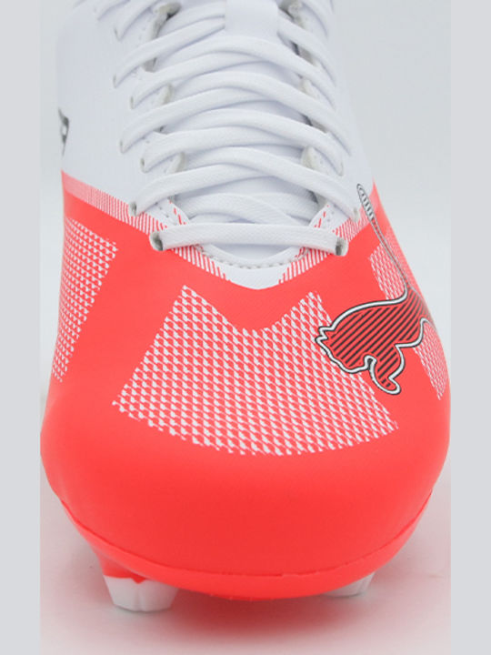 7 Play FG/AG Kids Soccer Cleats With Molded Studs White