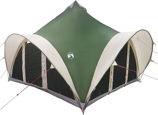 vidaXL Camping Teepee Green 4 Seasons for 6 People 400x400x350cm
