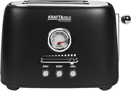 Kraft & Dele Тостер Двуместен 1000W Черен