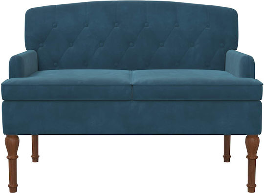 Двуместен Кадифен Диван Син 111x65x79см