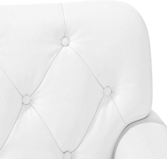 Two-Seater Velvet White Couch 120x65x77 cm