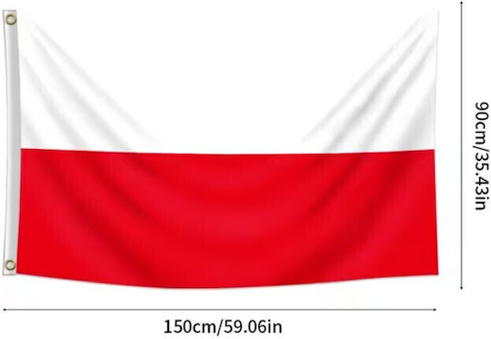 Флаг на Полша Полиестерен с Дръжка 150x90см