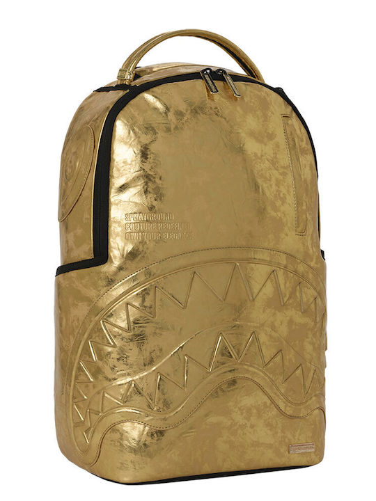 Sprayground Gold Weathered Backpack
