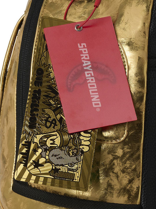 Sprayground Gold Weathered Backpack