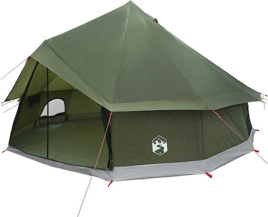 vidaXL Σκηνή Camping Teepee Πράσινη 4 Εποχών 400x400x250εκ.