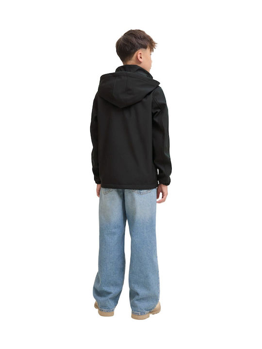 Kids Sports Jacket with Hood Black