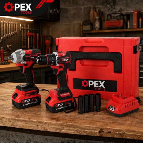28005V Drill Driver & Impact Driver Brushless 21V with 2 Batteries