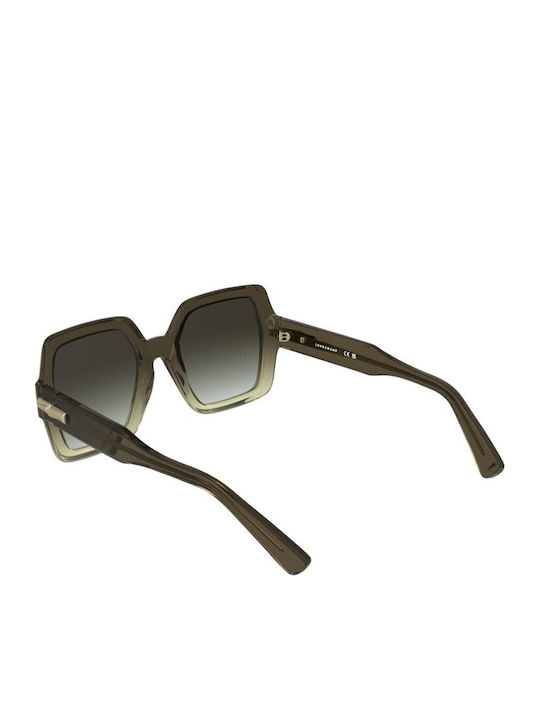 Longchamp Sonnenbrille Transparent mit Horn umrandetem Rahmen Longchamp Sonnenbrille Transparent mit Horn umrandetem Rahmen