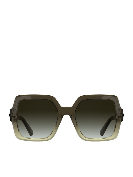 Longchamp Damenteil Sonnenbrillen mit Transparentem Horn umrandetem Rahmen und Braunen Verlaufsfarbe Gläser LO0790 207