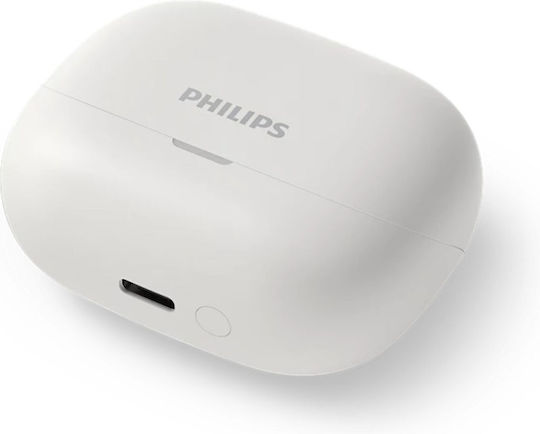 Philips TAT3000WT In-ear Bluetooth Handsfree Ακουστικά με Αντοχή στον Ιδρώτα και Θήκη Φόρτισης Λευκά
