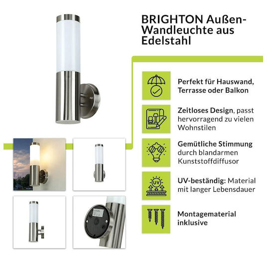 Lamp Easylight Επιτοίχιο Εξωτερικό Φωτιστικό E27 IP44 12x34εκ.