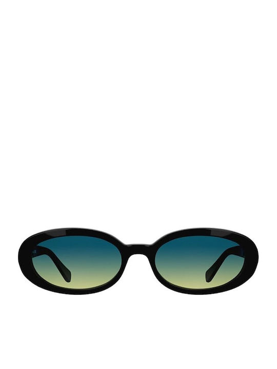 Longchamp Damentaglasses mit Schwarzem Metallischem Rahmen und Schwarzem Verlaufsfarbe Glas LO0795 001