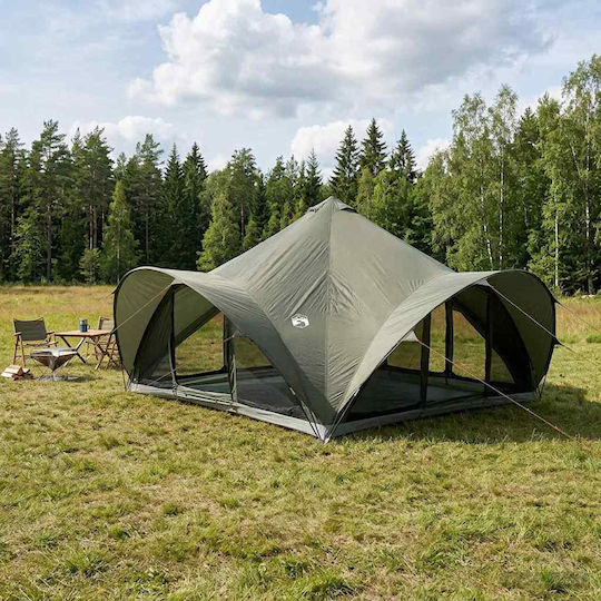 vidaXL Camping Teepee Tent Khaki 500x500x350cm