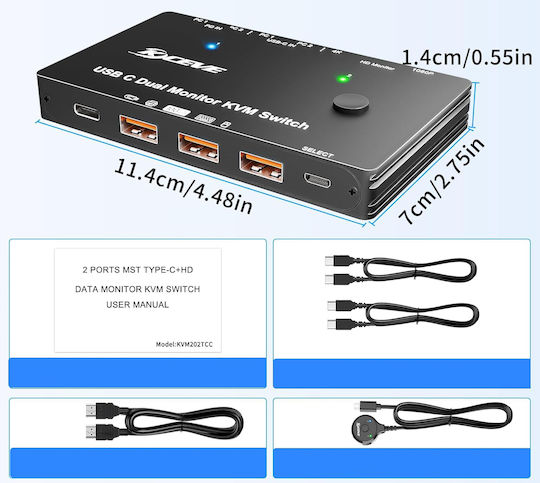 B0F5NTSGGT KVM & Data Switch με USB-C / HDMI / USB