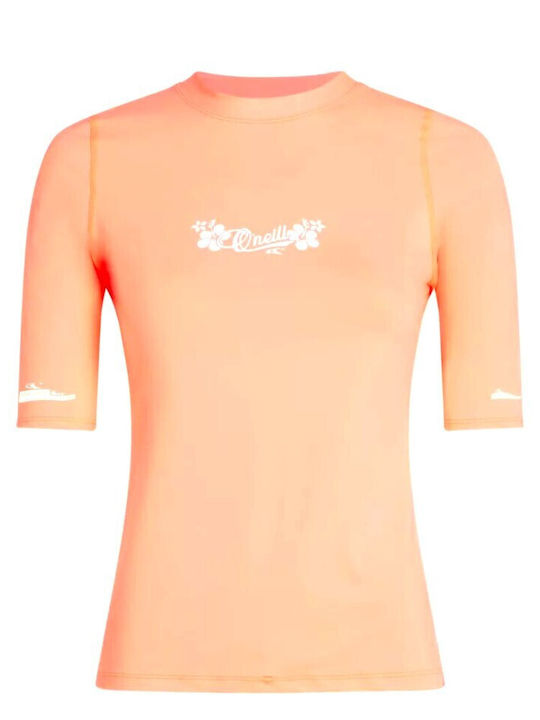 O'Neill Skins S UPF 50+ Γυναικεία Κοντομάνικη Αντηλιακή Μπλούζα Πορτοκαλί