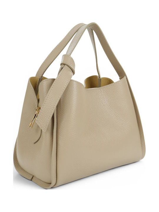 Leather Women's Shoulder Bag Taupe